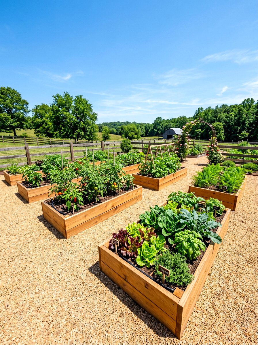 Raised Bed Gravel Garden - 30 gravel backyard ideas