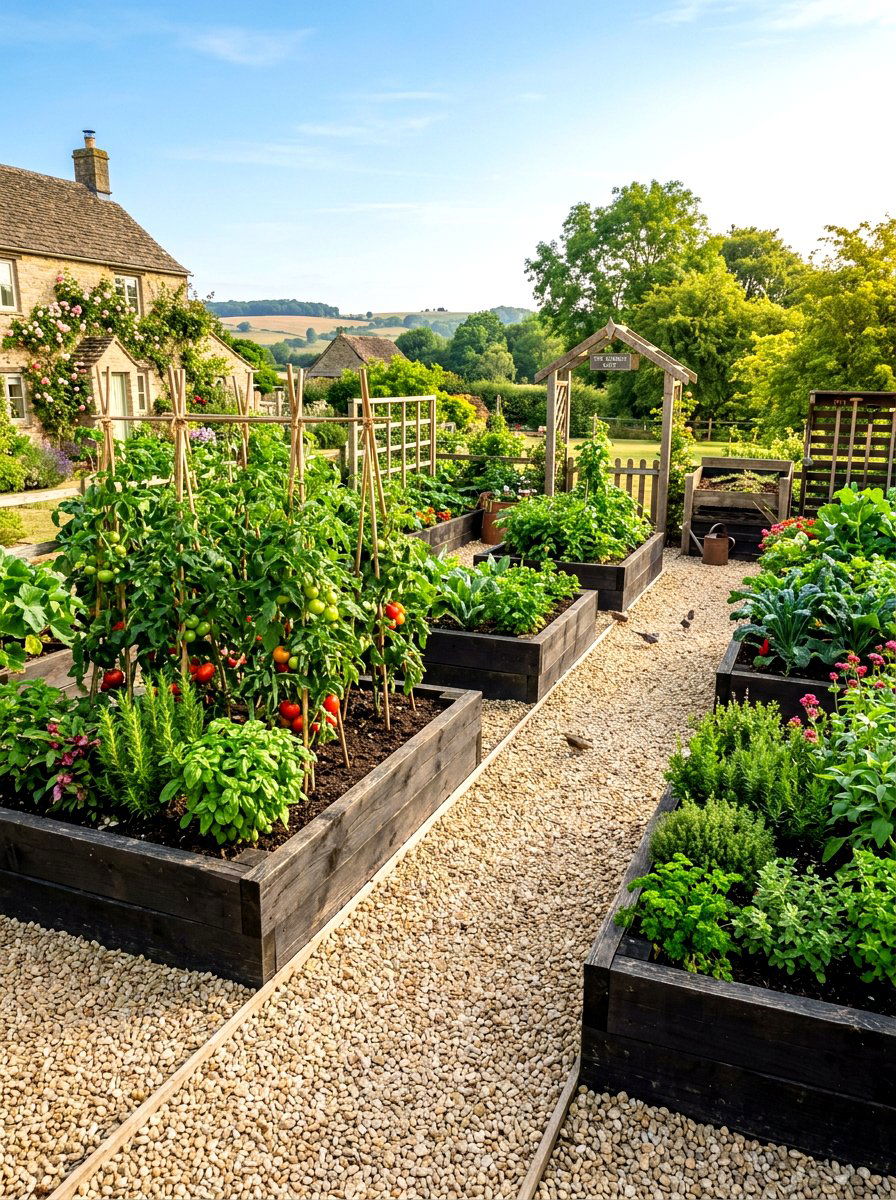 Raised Bed Gravel - 30 gravel courtyard ideas