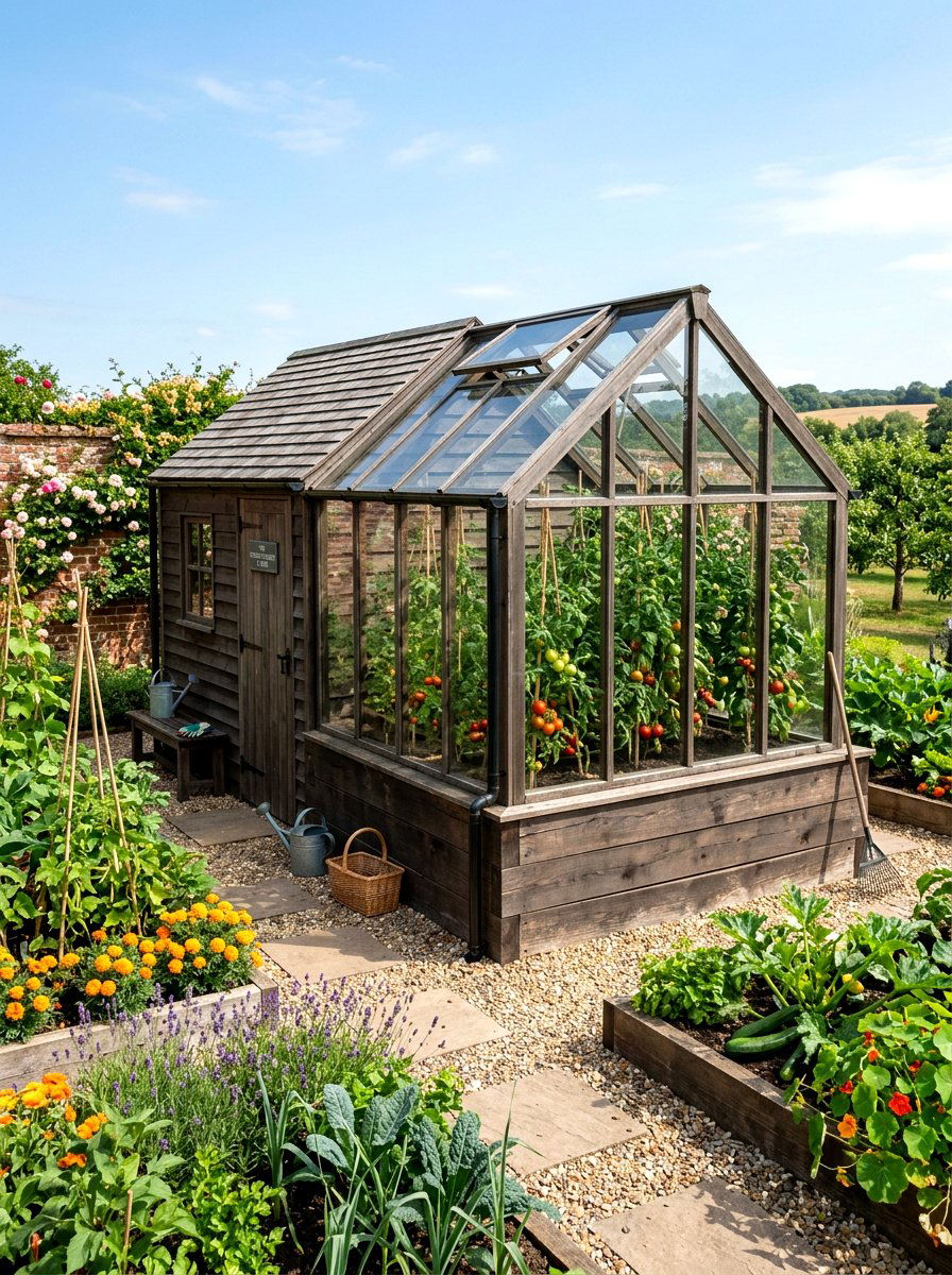 Raised Bed Greenhouse Shed - 30 greenhouse shed combo ideas
