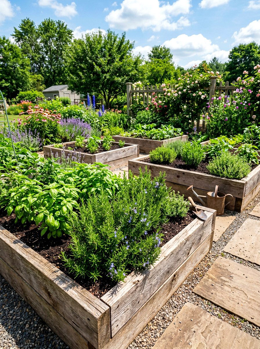 Raised Bed Herb Garden - 30 herb rich backyard ideas
