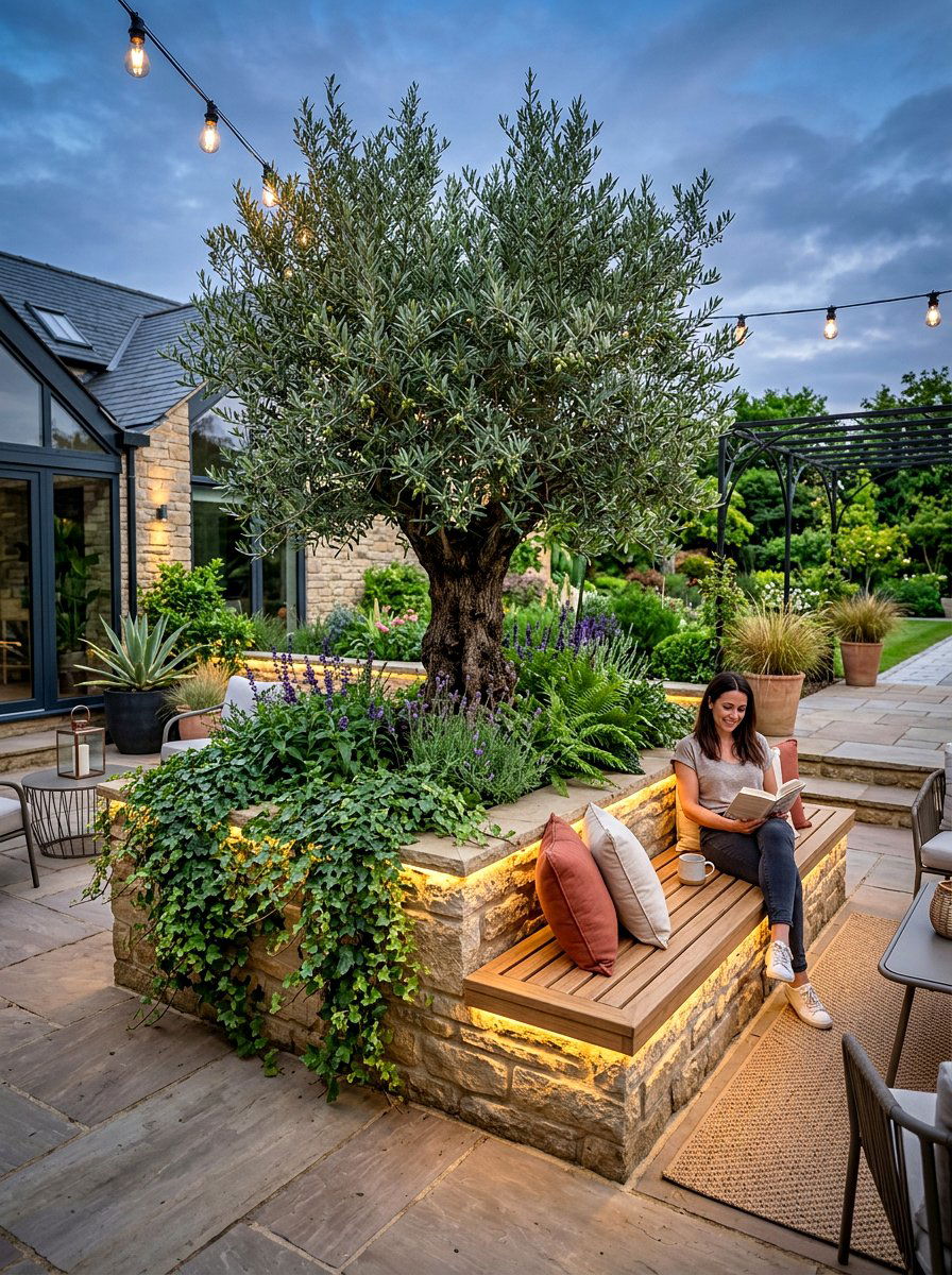 Raised Bed Olive Tree Patio - 30 olive tree patio ideas