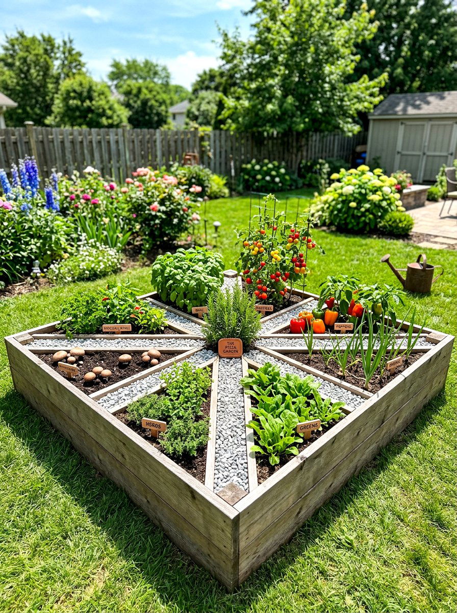 Raised Bed Pizza Slice Layout - 30 pizza garden ideas