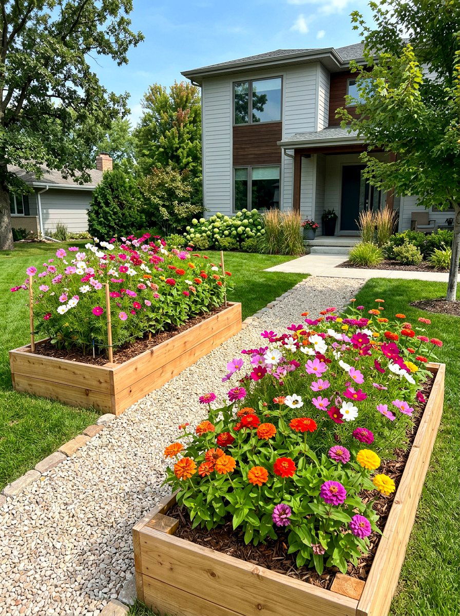 Raised Bed Pollinators - 30 pollinator front yard ideas