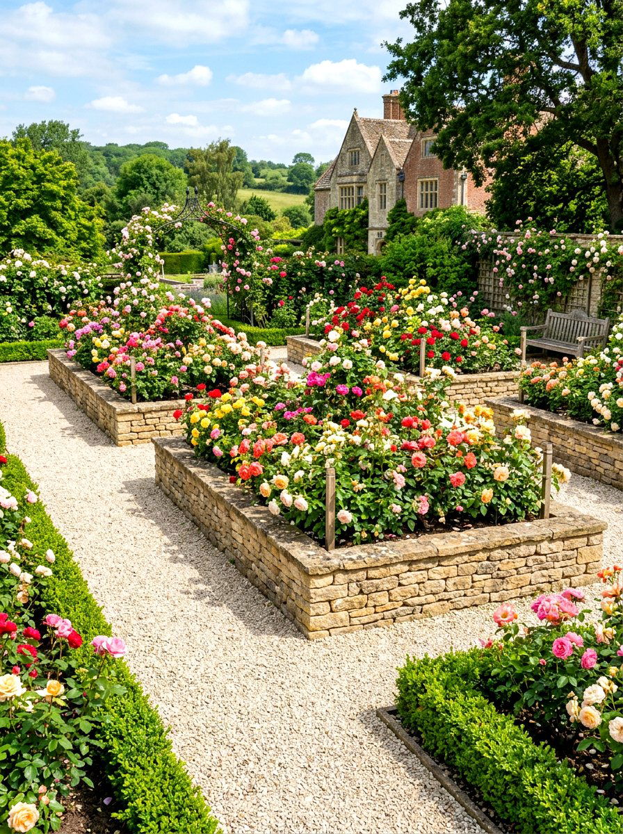 Raised Bed Rose Garden - 30 backyard rose garden ideas