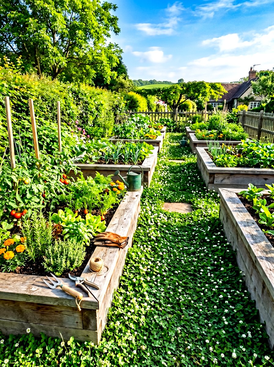 Raised Bed Surround - 30 clover lawn ideas