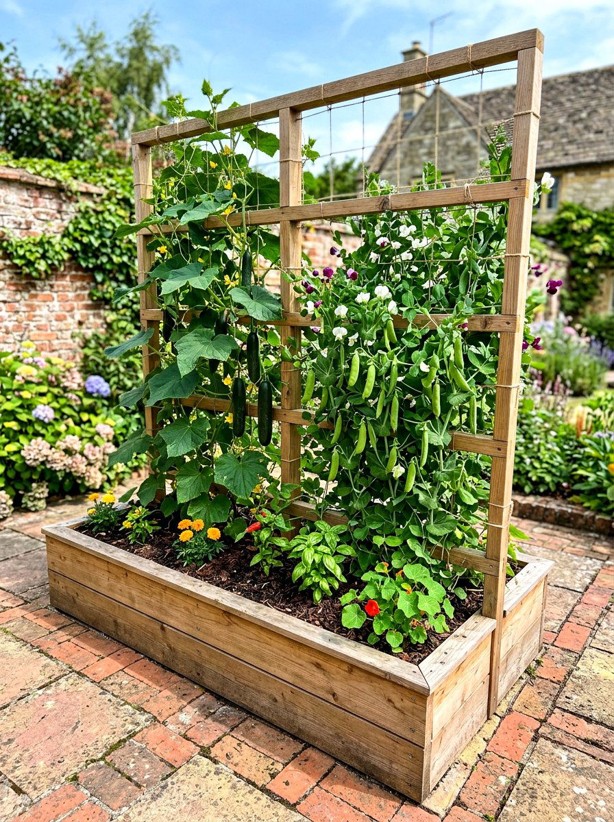 Raised Bed With Trellis - 30 raised kitchen garden ideas