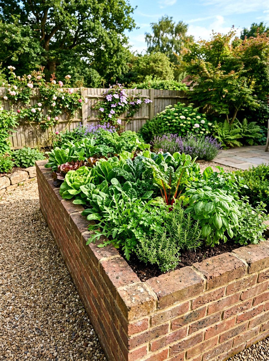Raised Brick Bed - 30 brick garden edging ideas