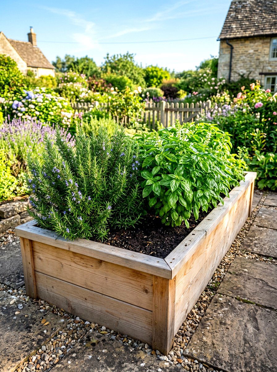 Raised Cedar Herb Bed - 30 herb garden bed ideas