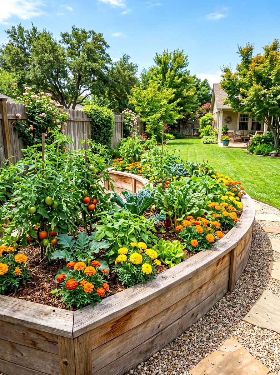 Raised Curved Garden Bed - 30 curved flower bed ideas