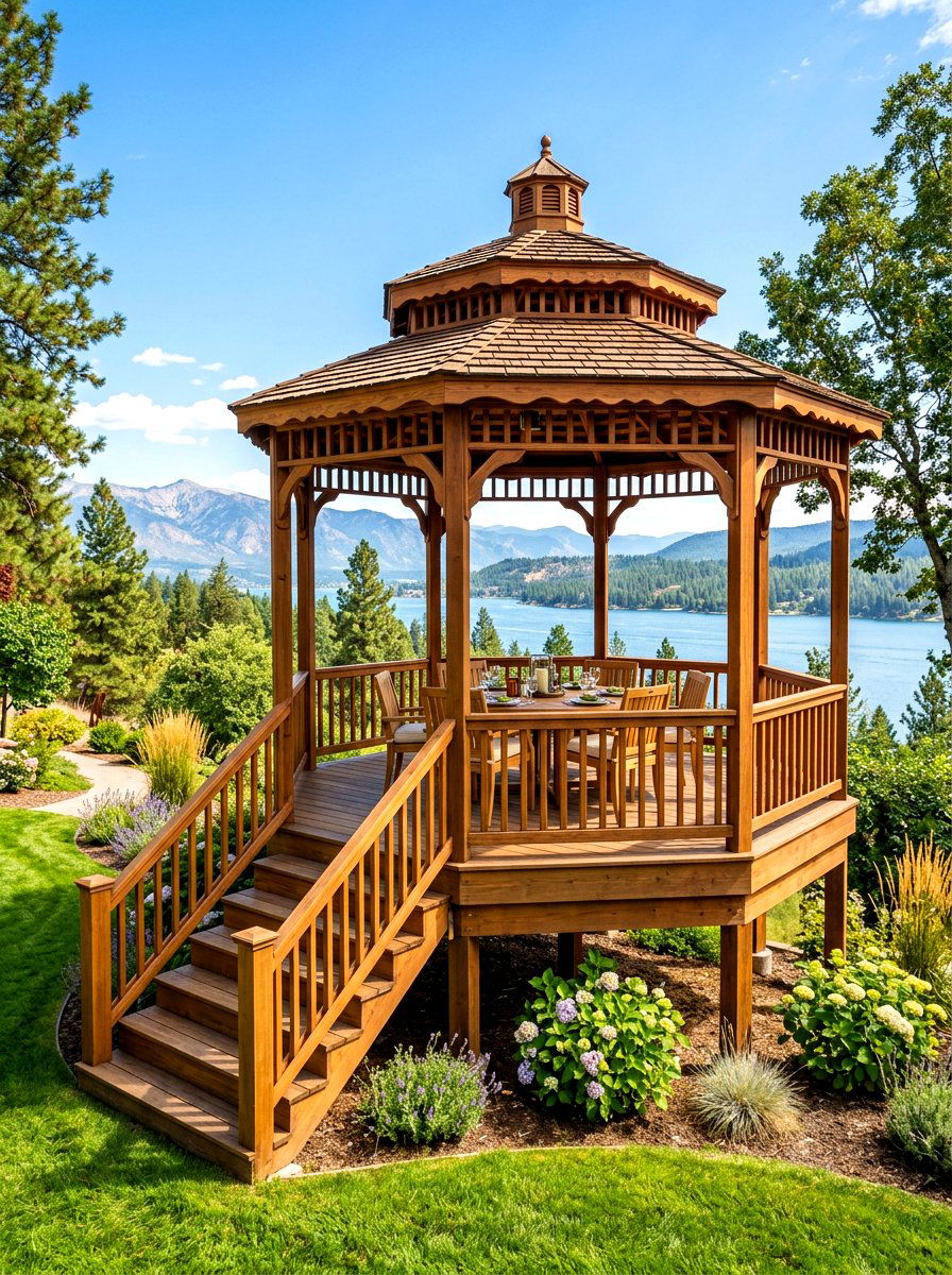 Raised Deck Octagon Gazebo - 30 octagon gazebo ideas