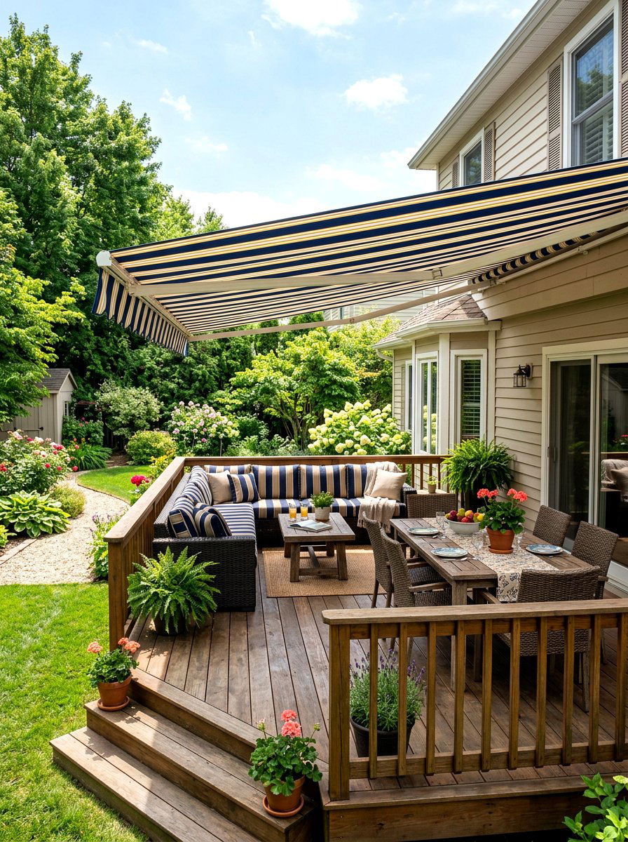 Raised Deck With Awning - 30 all weather patio ideas