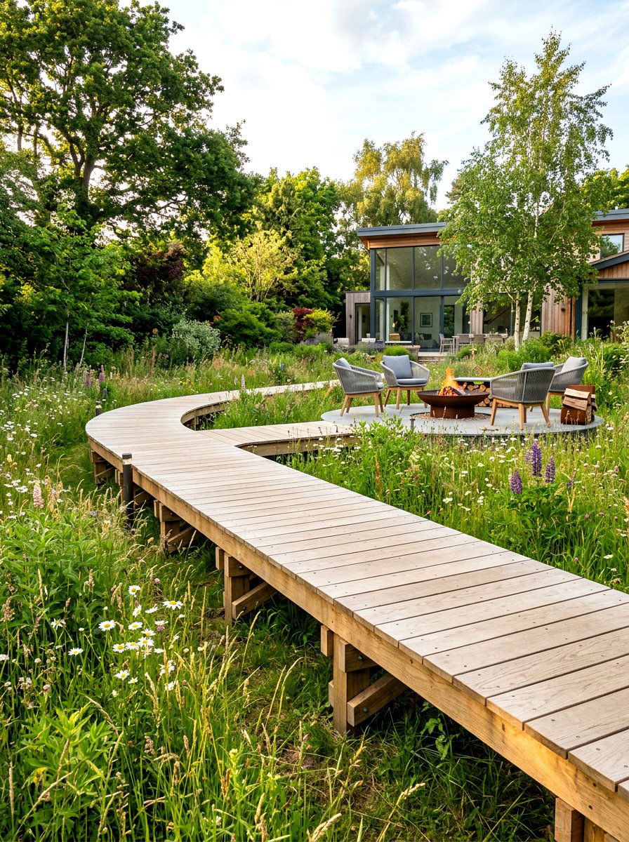 Raised Decking Garden Path - 30 path through garden ideas