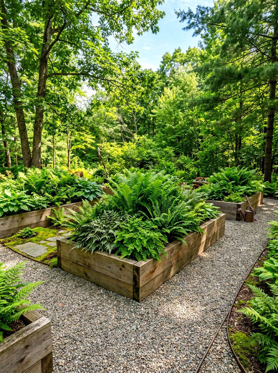 Raised Fern Bed - 30 fern garden ideas