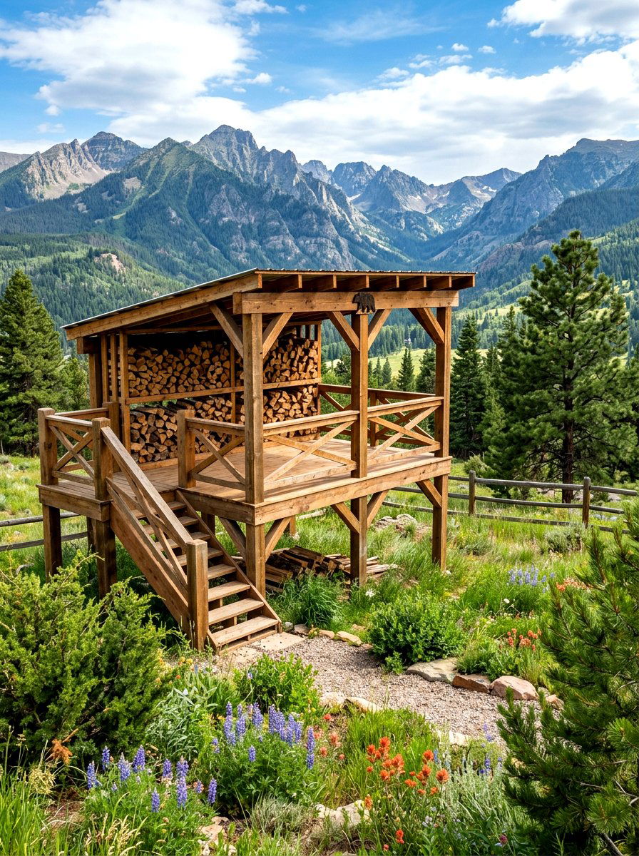 Raised Firewood Storage Deck - 30 wood storage shed ideas