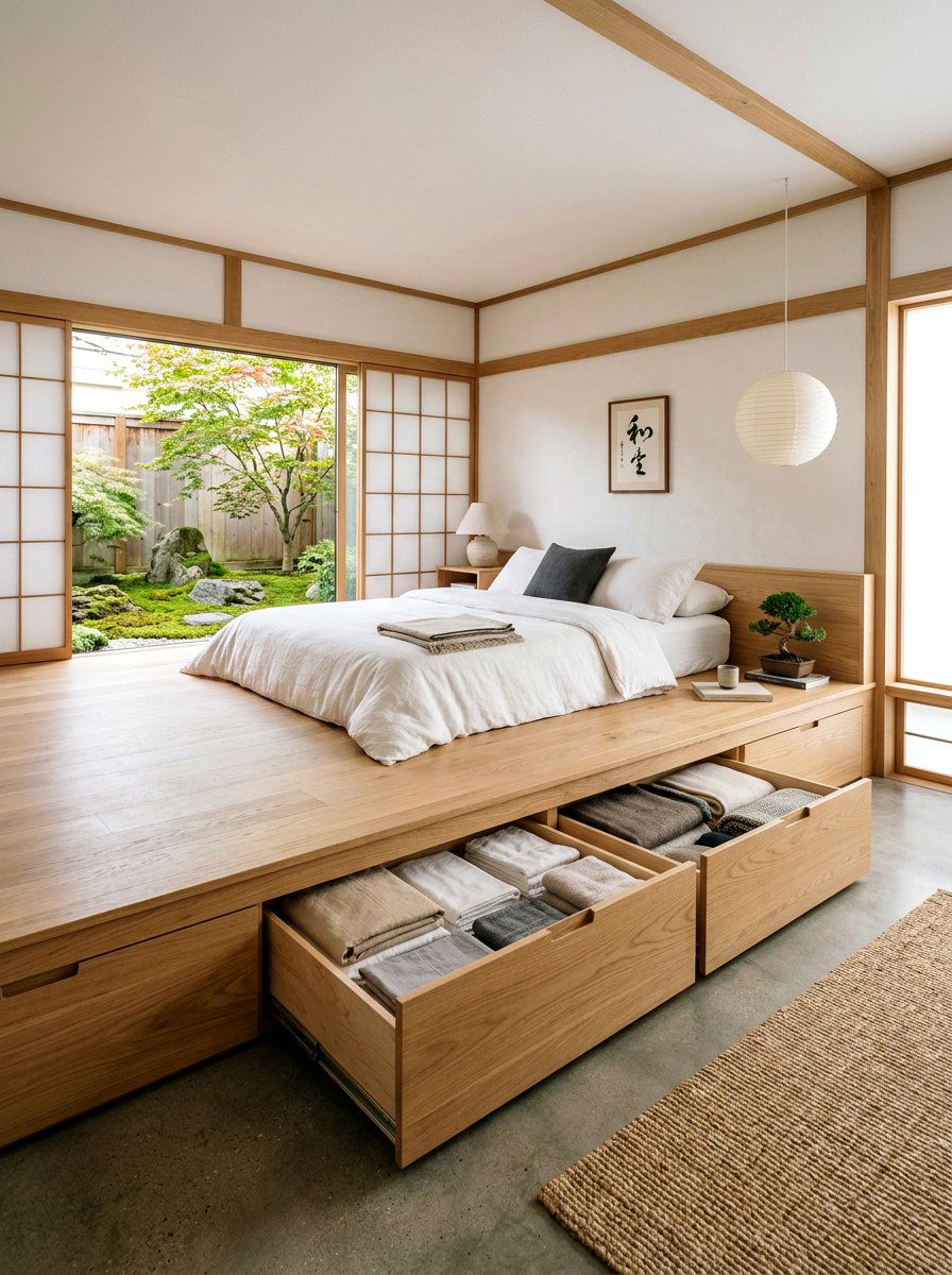 Raised Floor With Hidden Storage - 30 micro living ideas