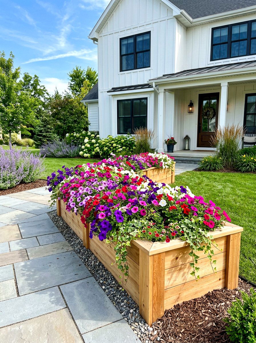Raised Front Yard Planter - 30 simple front yard ideas