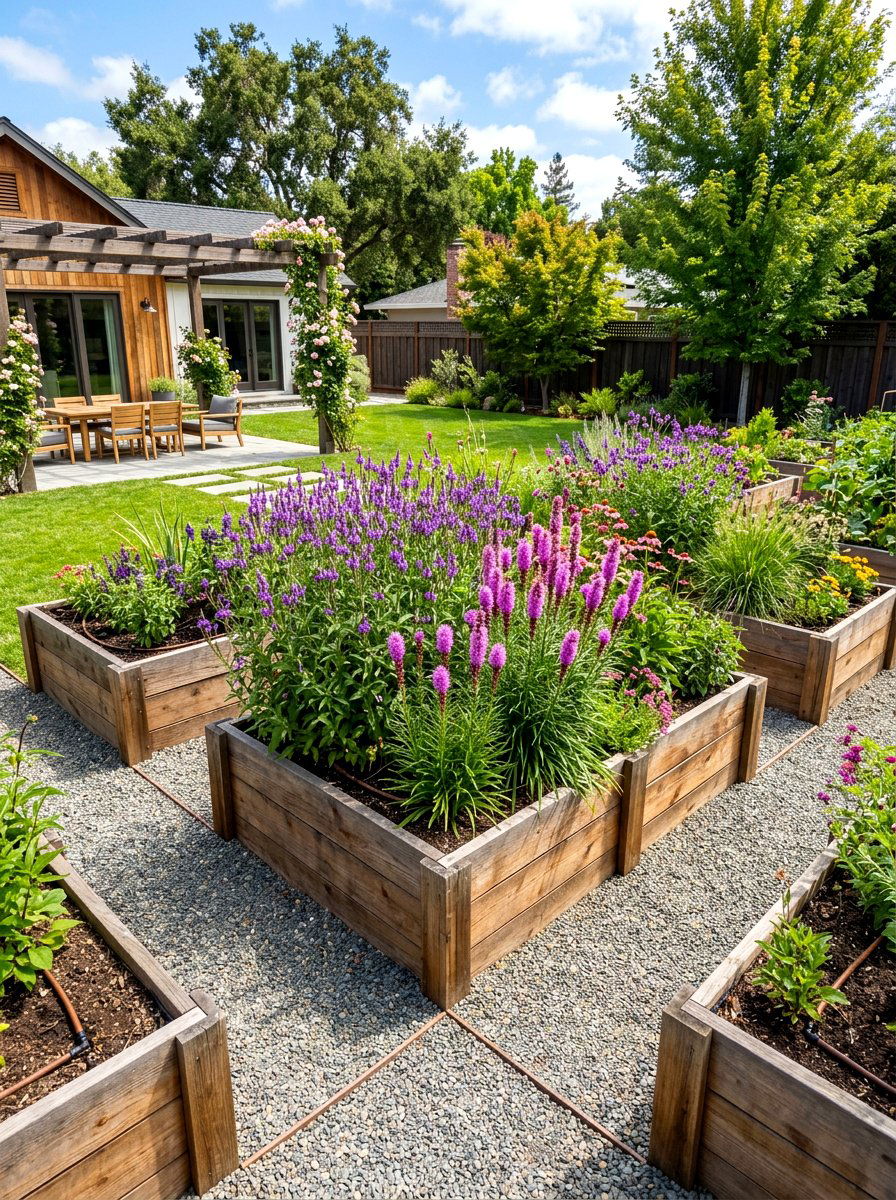 Raised Garden - 30 native wildflower backyard ideas