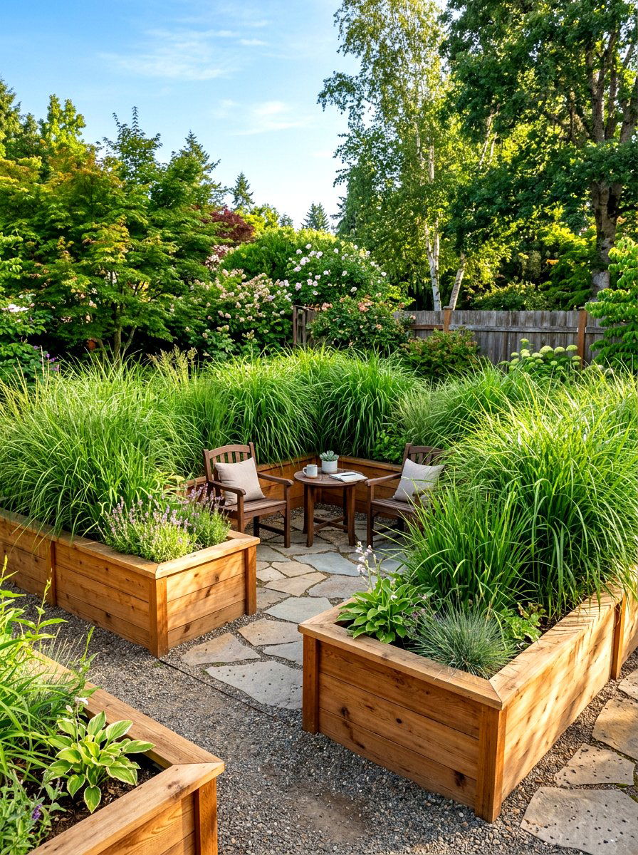 Raised Garden Bed - 30 outdoor meditation corner ideas