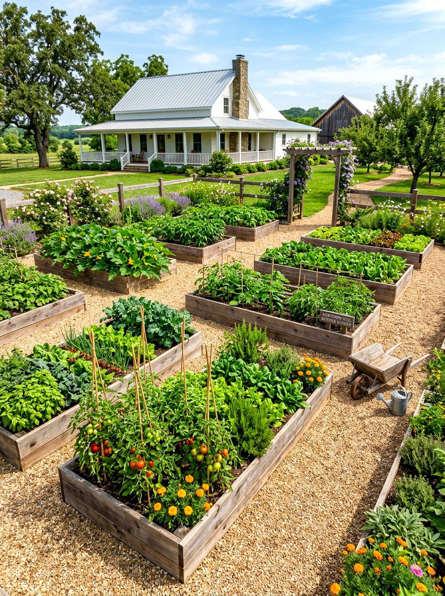 Raised Garden Bed - 30 pea gravel patio ideas