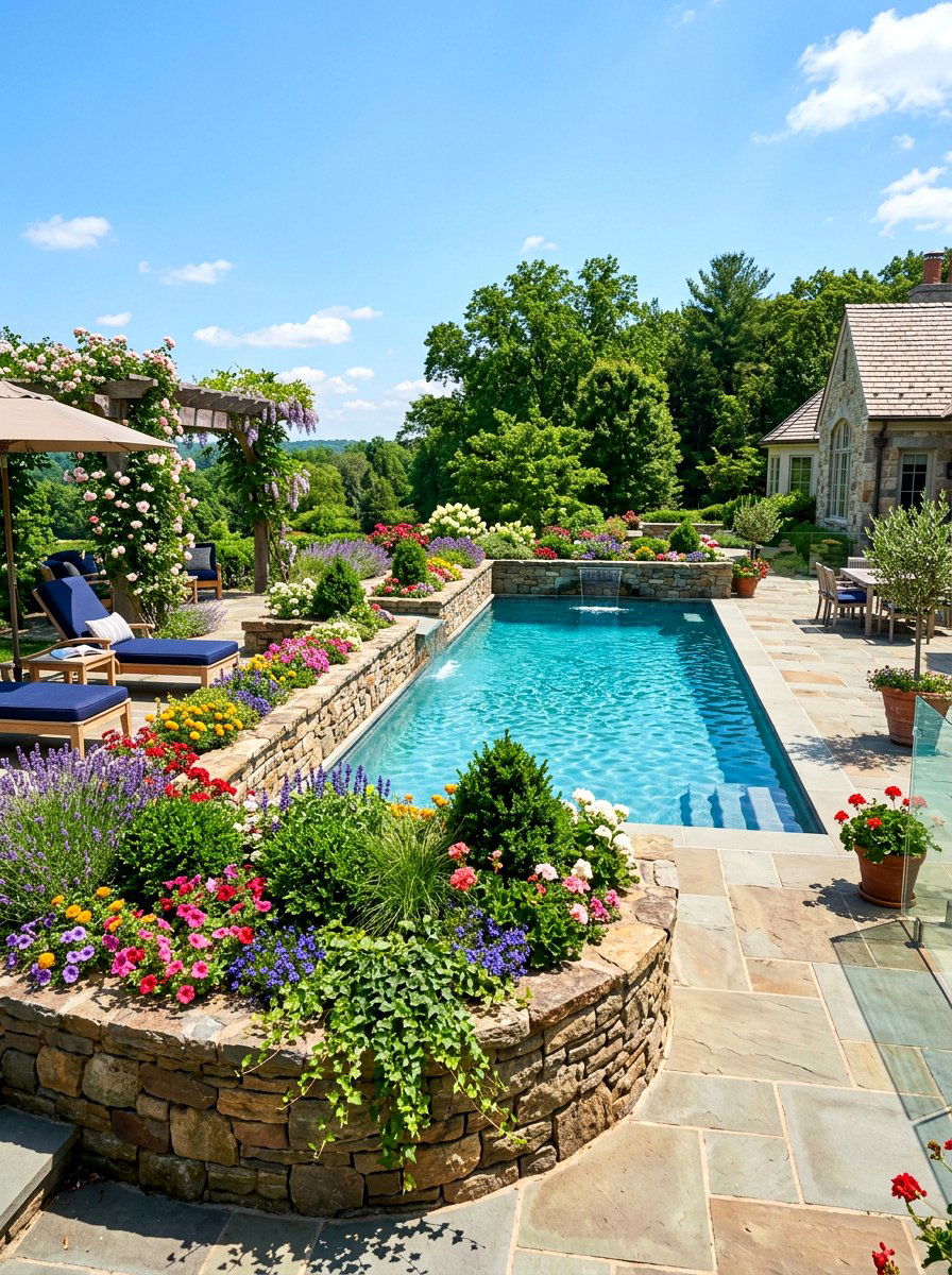 Raised Garden Bed - 30 pool landscaping ideas