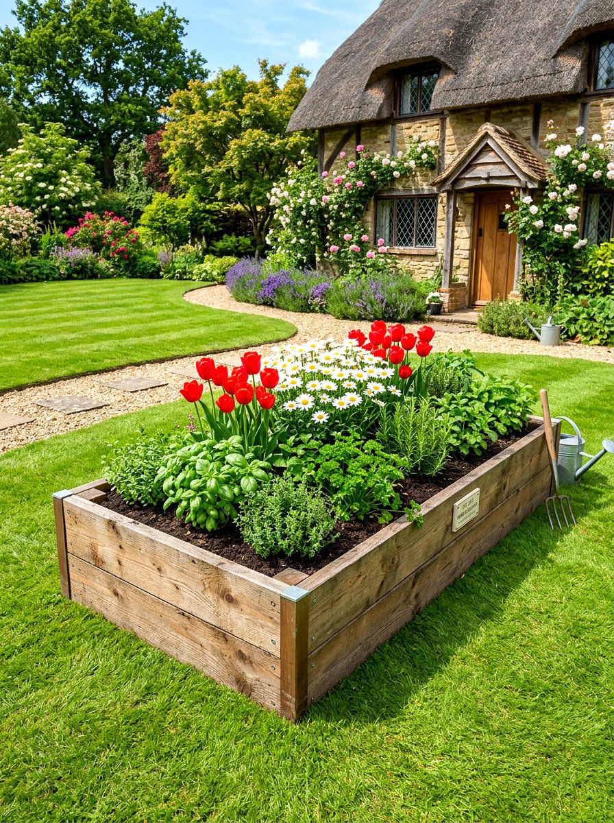 Raised Garden Bed - 30 simple flower bed ideas