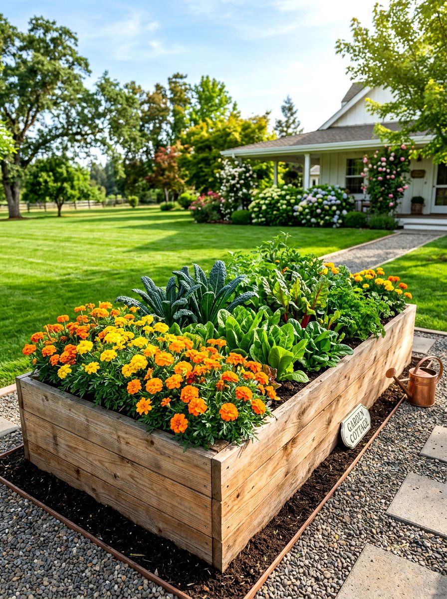 Raised Garden Bed - 30 backyard flower bed ideas