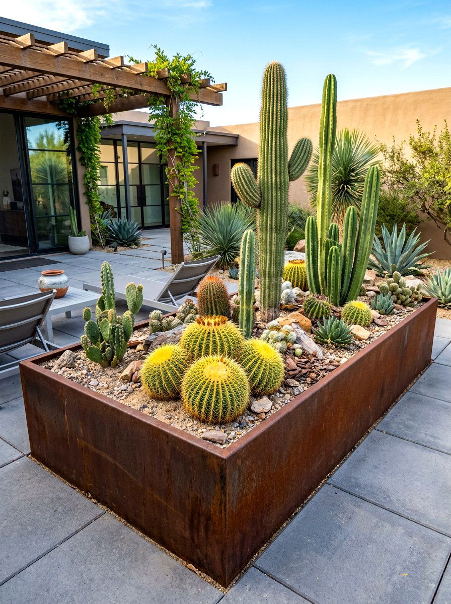 Raised Garden Bed - 30 cactus garden ideas