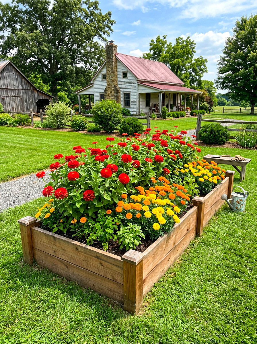 Raised Garden Bed - 30 flower bed ideas