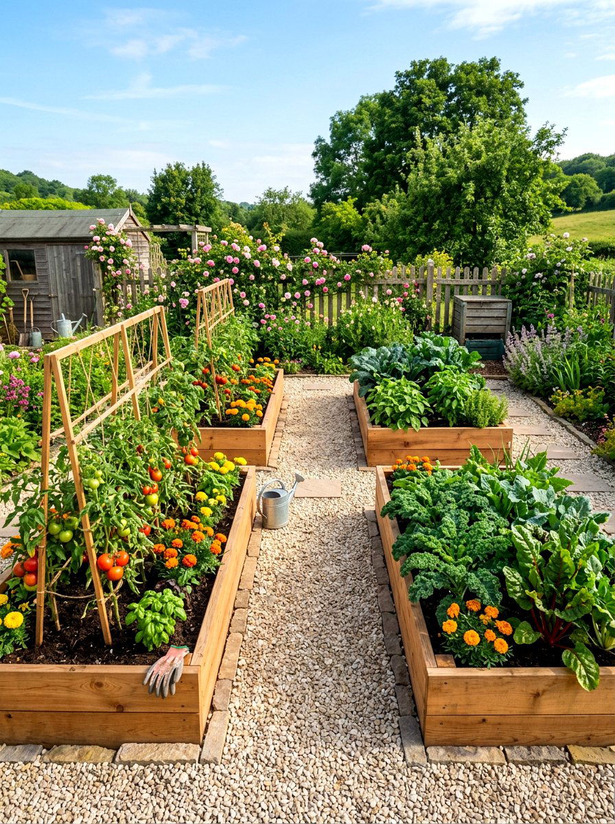 Raised Garden Bed Layout - 30 private backyard oasis ideas