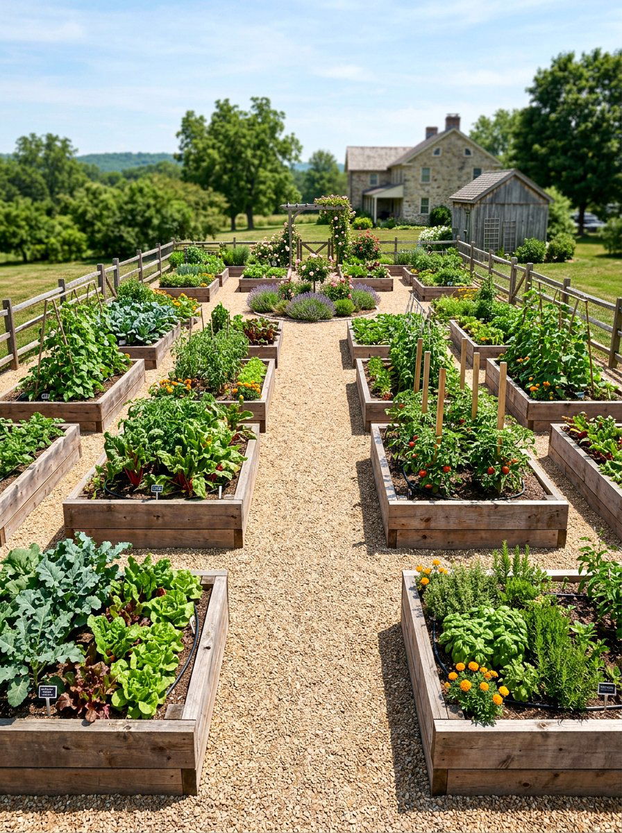 Raised Garden Bed Layout - 30 landscaping ideas