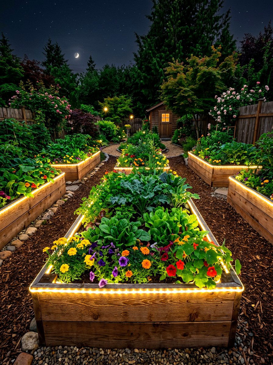 Raised Garden Bed Lighting - 30 outdoor structure lighting ideas