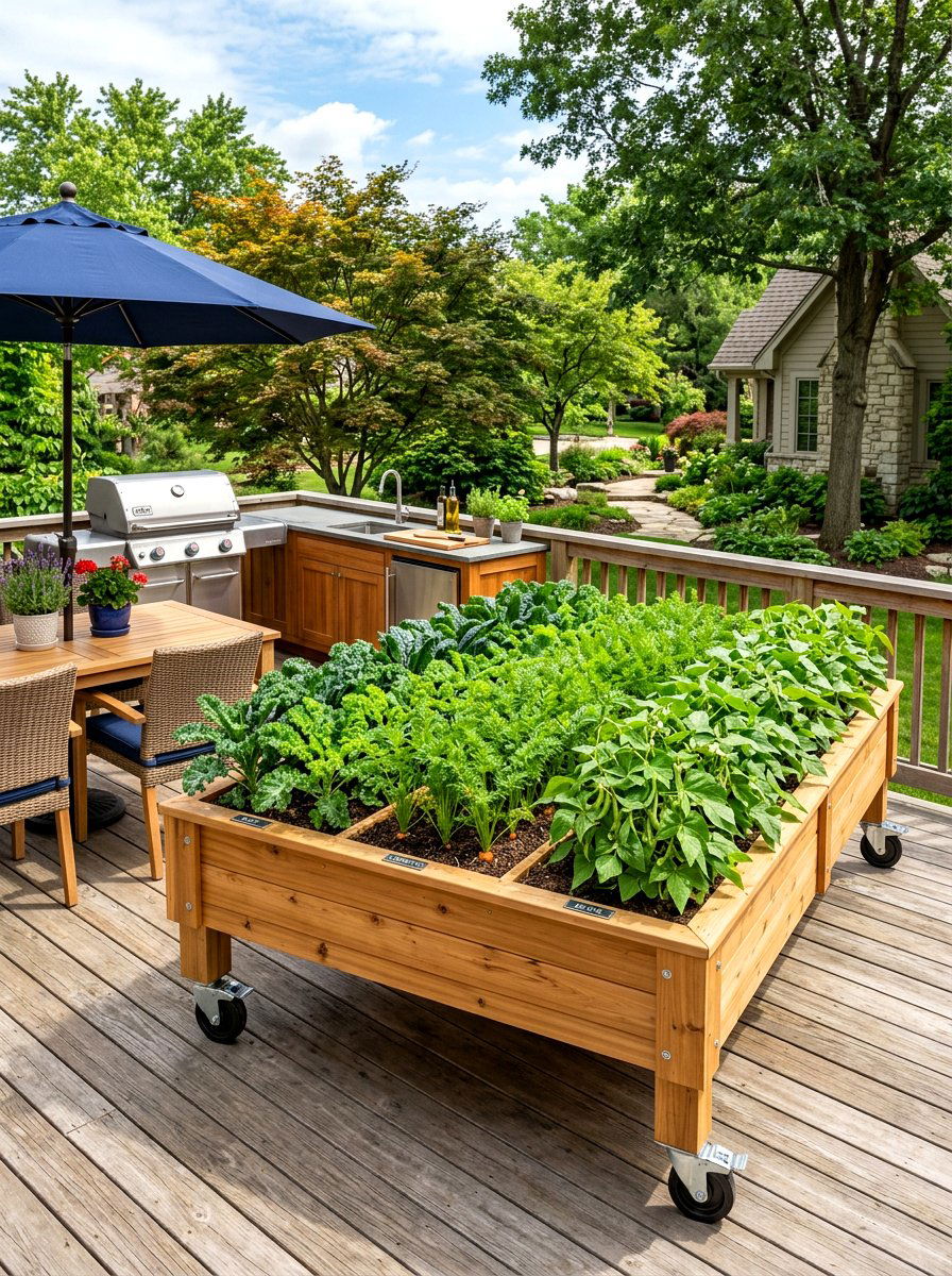 Raised Garden Bed On Wheels - 30 edible patio garden ideas