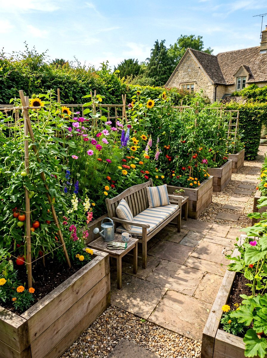 Raised Garden Beds - 30 backyard privacy ideas