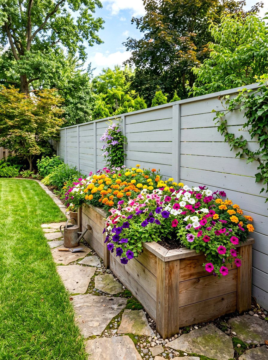 Raised Garden Beds - 30 fence line landscaping ideas