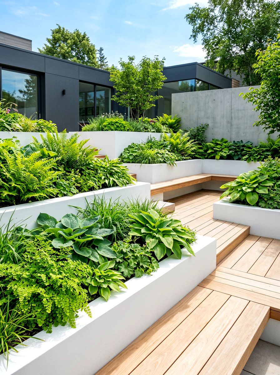 Raised Garden Planter - 30 shady courtyard garden ideas
