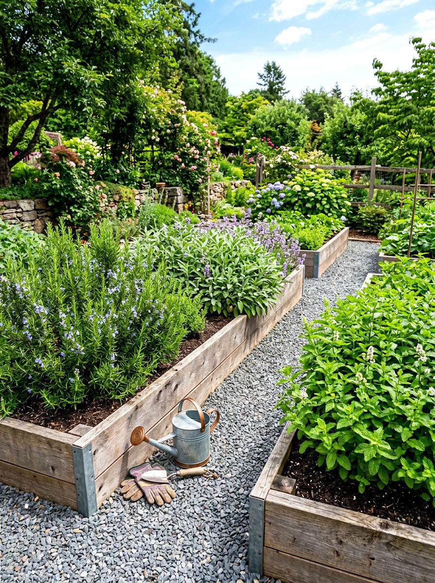 Raised Herb Garden - 30 cottage backyard ideas