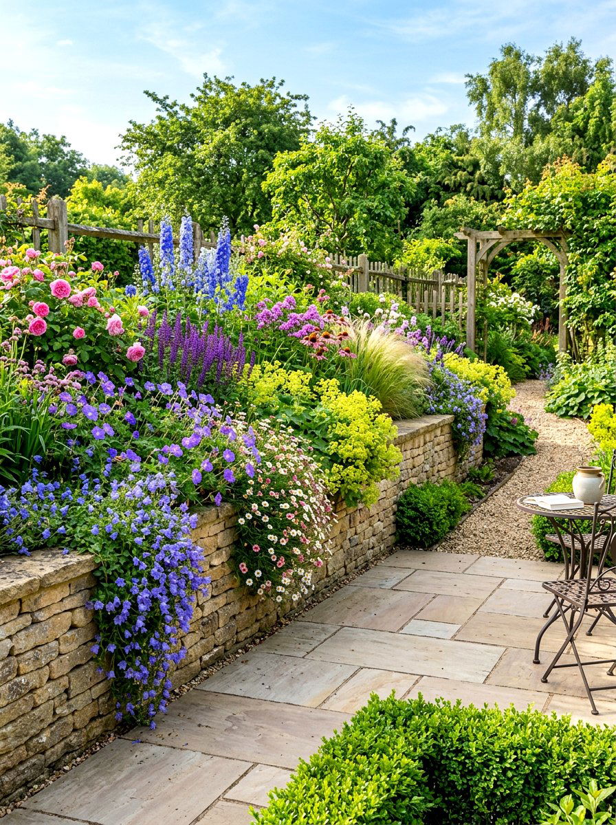 Raised Perennial Border - 30 perennial border ideas