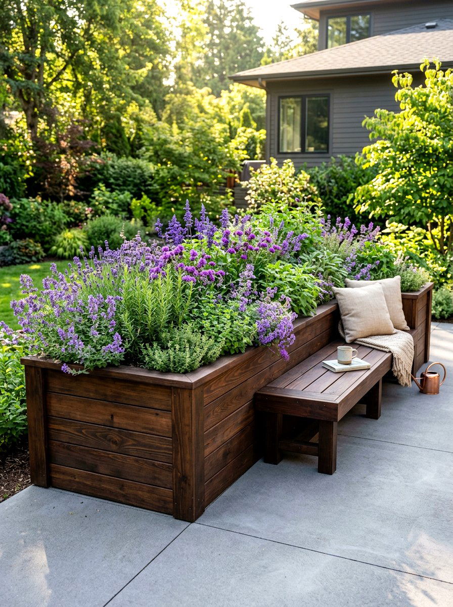 Raised Planter Box With Seating - 30 seat wall ideas