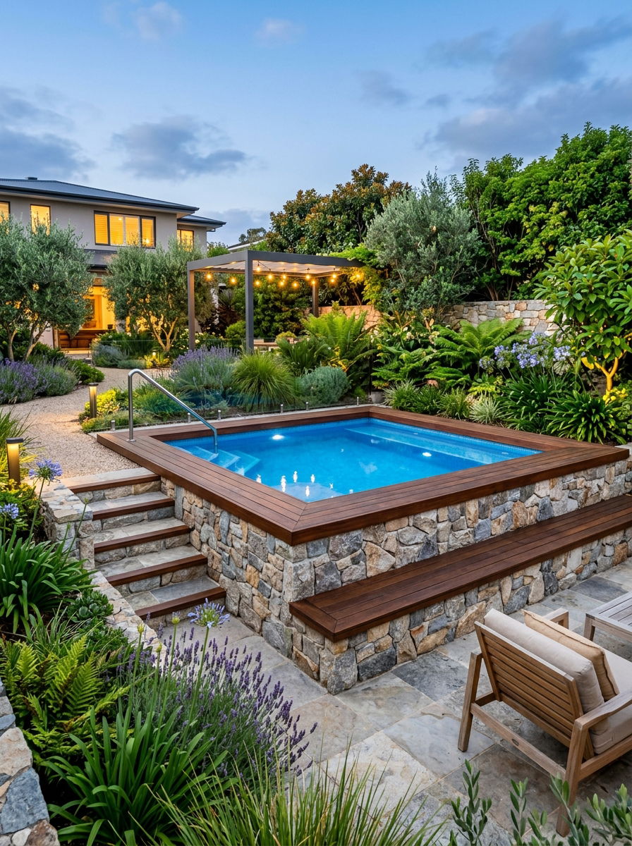 Raised Plunge Pool - 30 plunge pool ideas