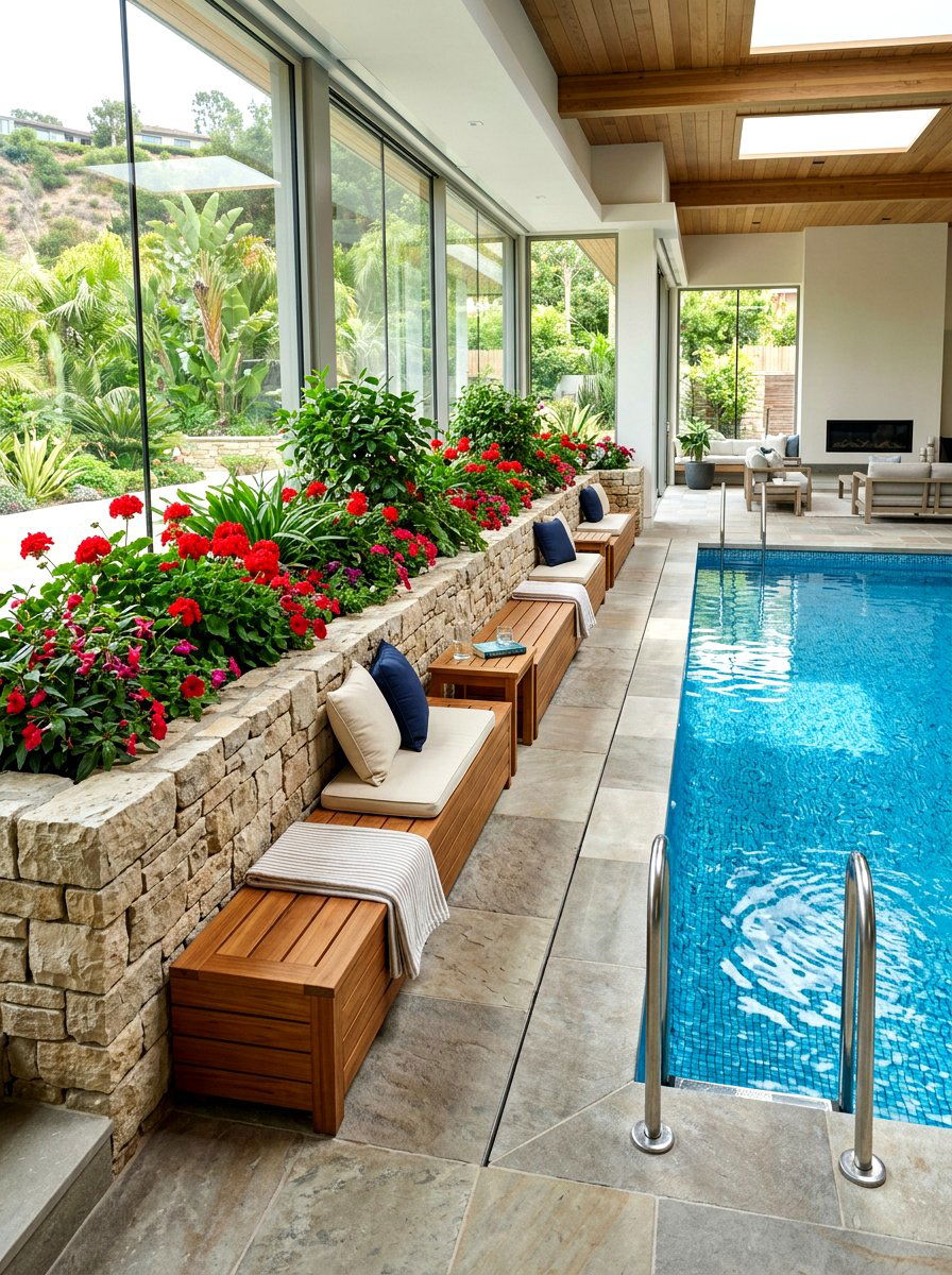 Raised Pool Planter - 30 pool garden ideas