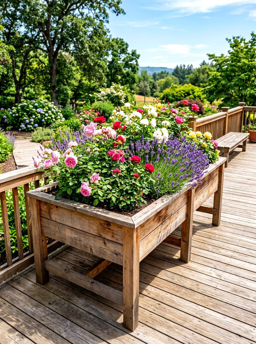 Raised Porch Garden Bed - 30 porch rose planter ideas