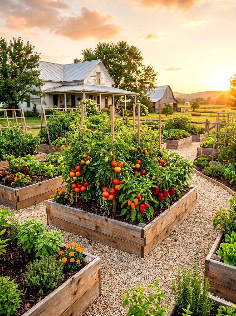Raised Vegetable Bed - 30 edible entertaining backyard ideas