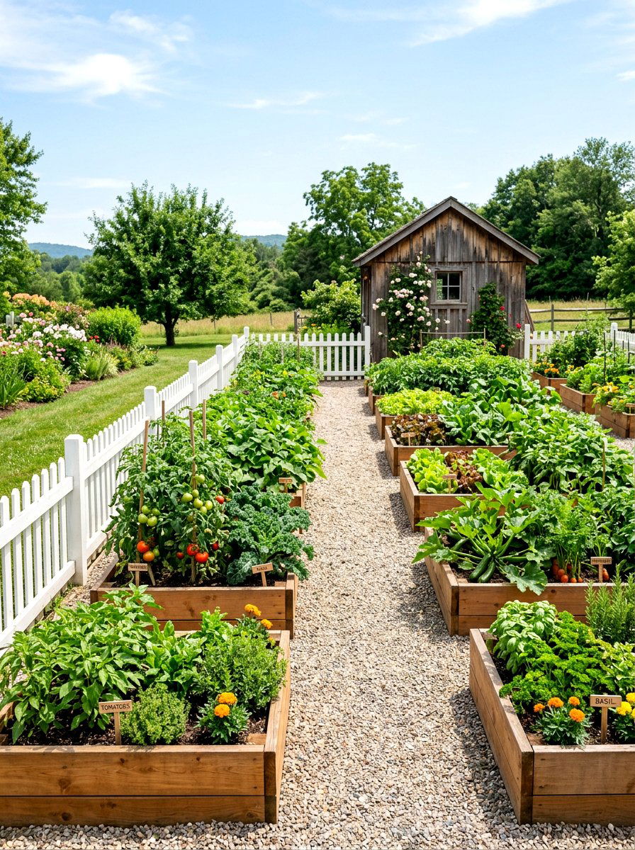 Raised Vegetable Garden - 30 Hamptons backyard ideas