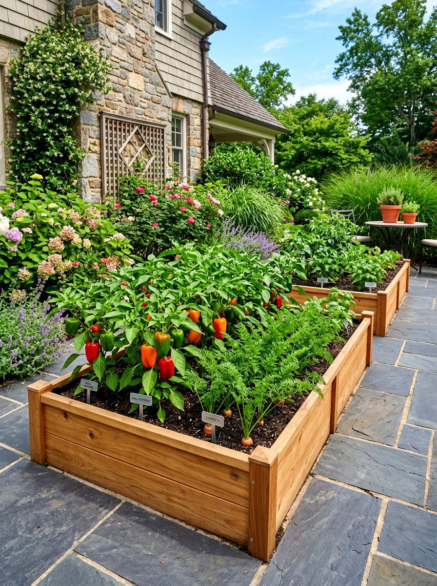 Raised bed patio - 30 patio vegetable garden ideas