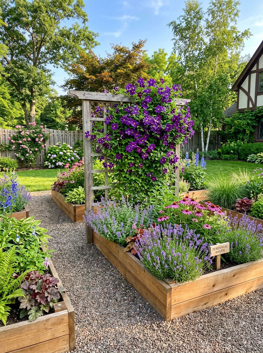 Raised bed perennial garden - 30 perennial flower bed ideas