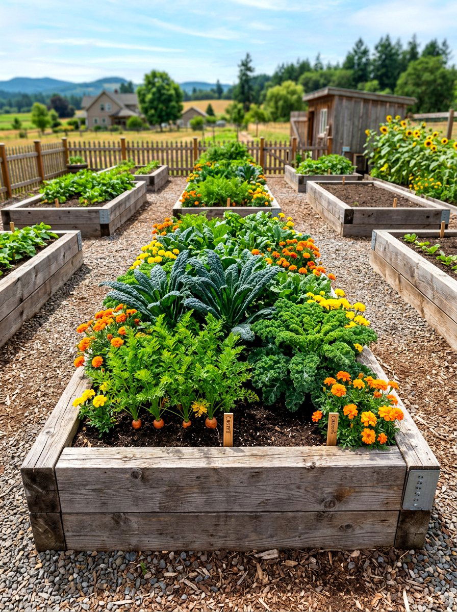 Raised bed vegetable garden - 30 cottagecore garden ideas