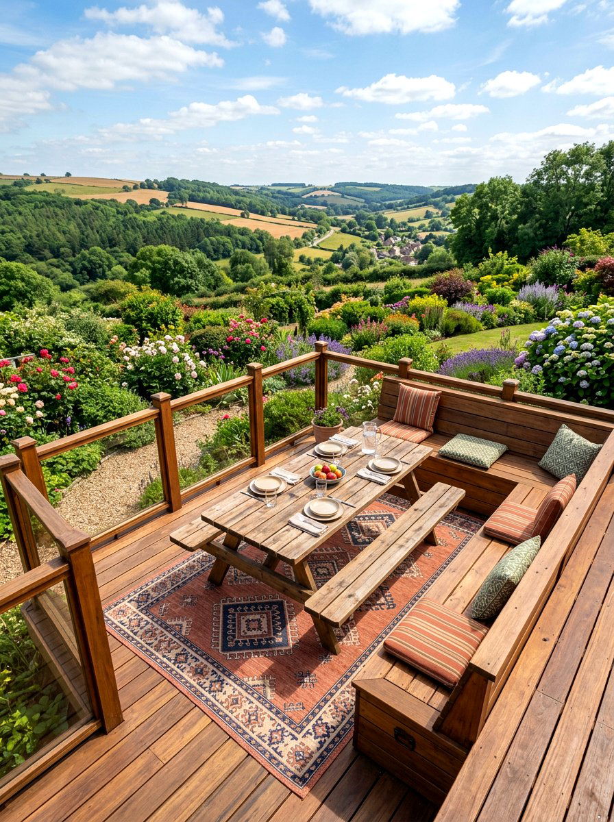 Raised deck picnic - 30 backyard picnic area ideas