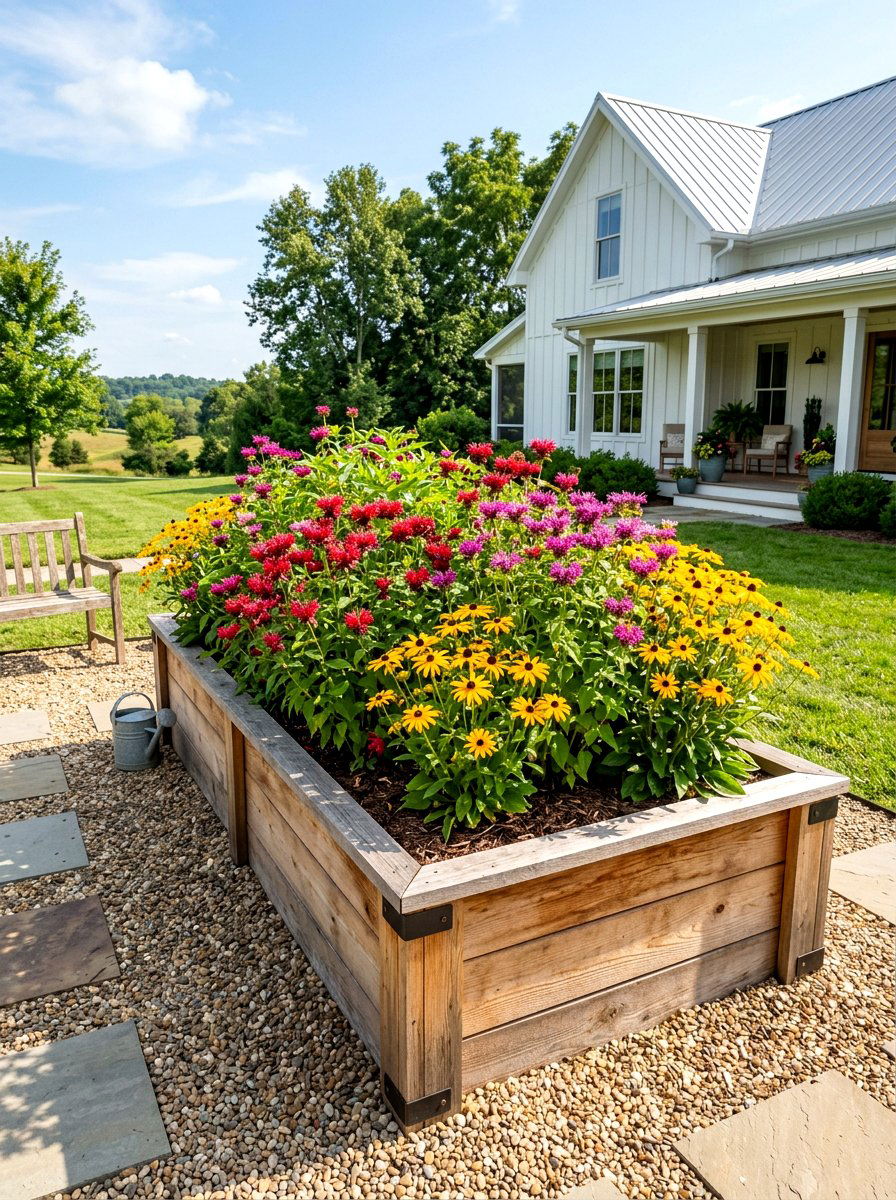 Raised garden bed - 30 pollinator backyard garden ideas