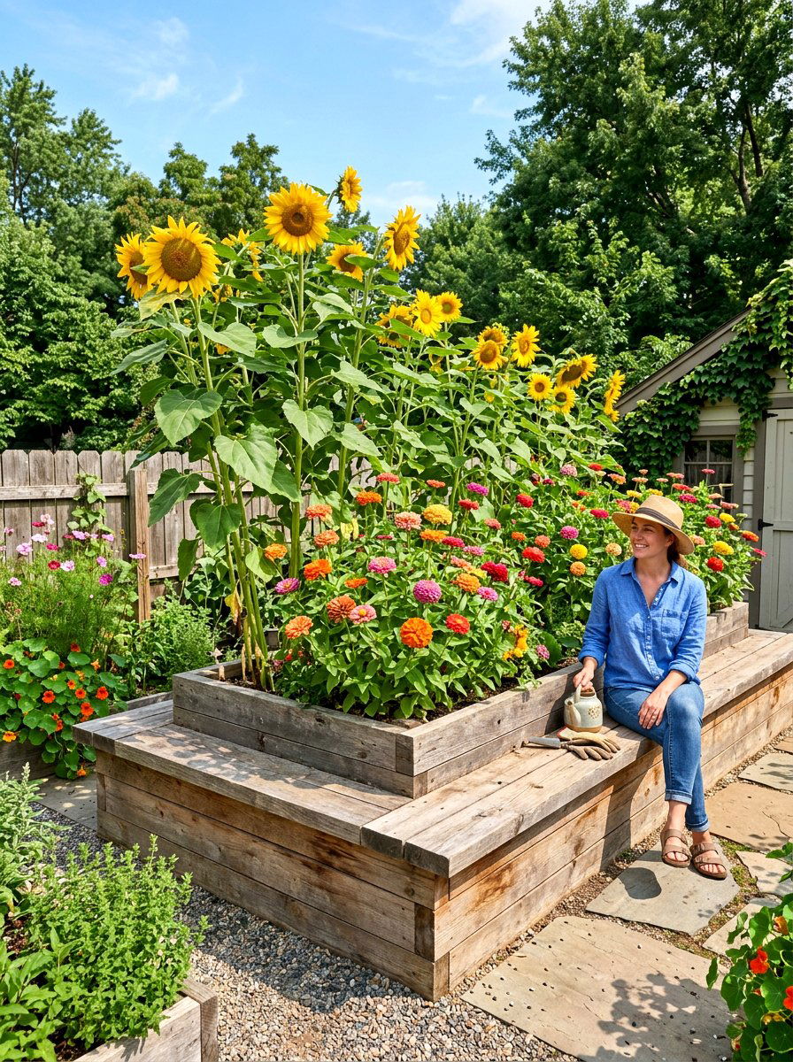 Raised garden bed - 30 outdoor reading garden ideas