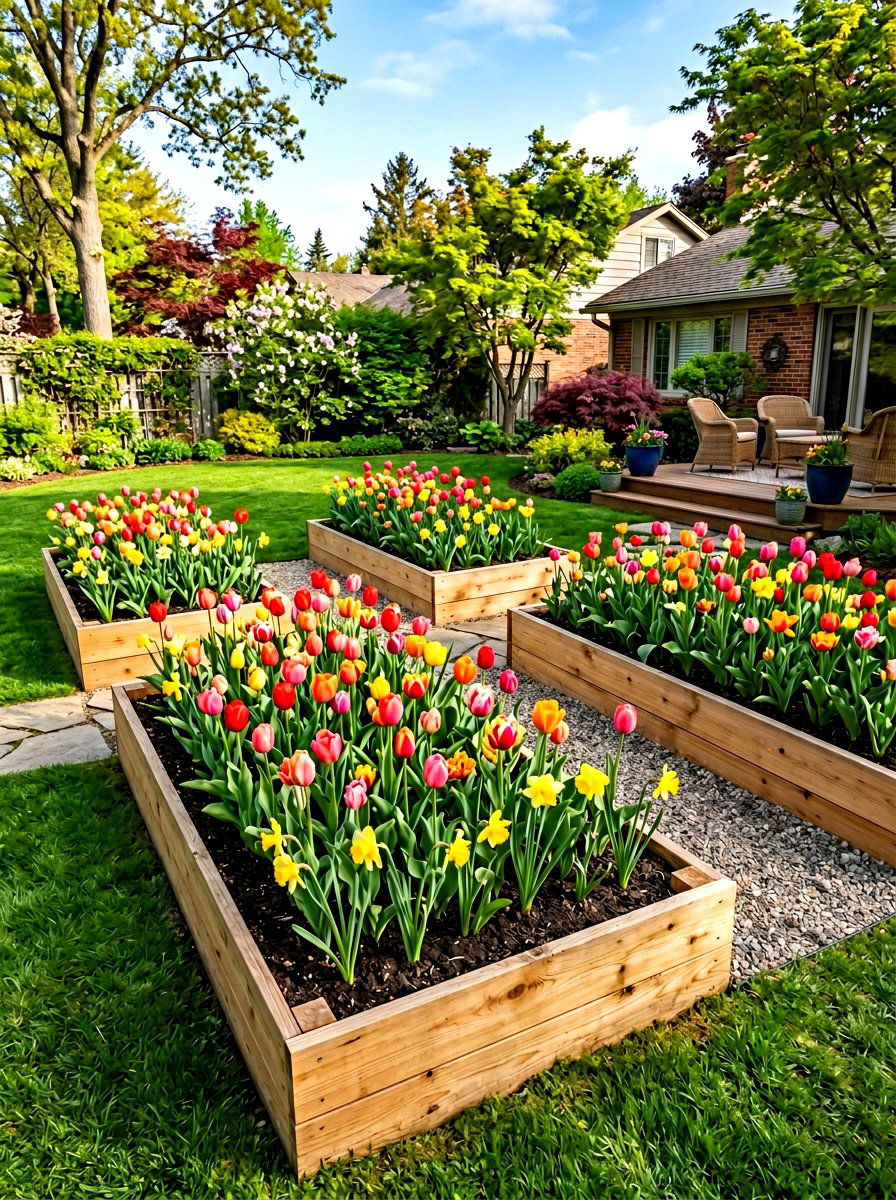 Raised garden beds - 30 flower farm backyard ideas